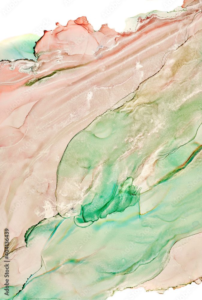 Fototapeta premium Alcohol ink art.Mixing liquid paints. Modern, abstract colorful background, wallpaper. Marble texture.Translucent colors