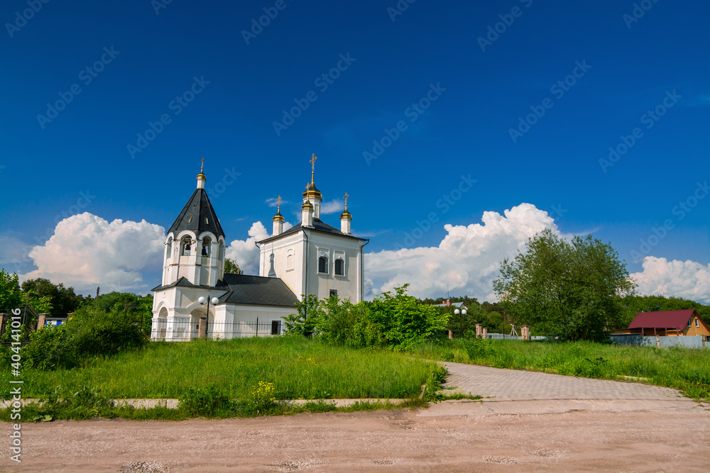 Orthodox church in russian village near Serpukhov in summer 