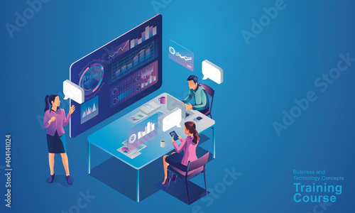 Concept of Data Analysis for website and mobile website. Data analytics for company marketing solutions or financial performance. Budget accounting or statistics concept. flat design illustration