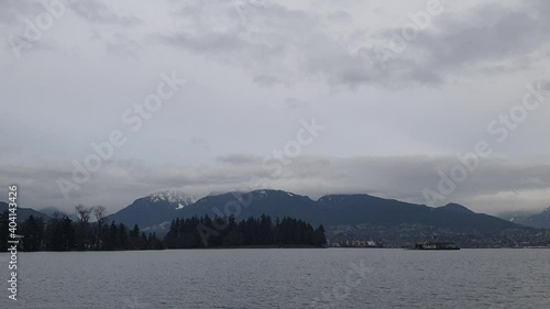 Moving clouds over the mountain in Vancouver