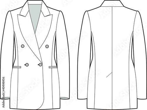 Jacket fashion women vector sketch