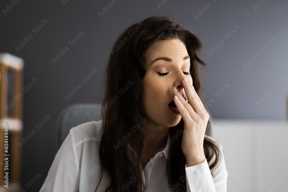 Sleepy Bored Employee Person In Video Conference Sleepy Bored Employee Person In Video Conference