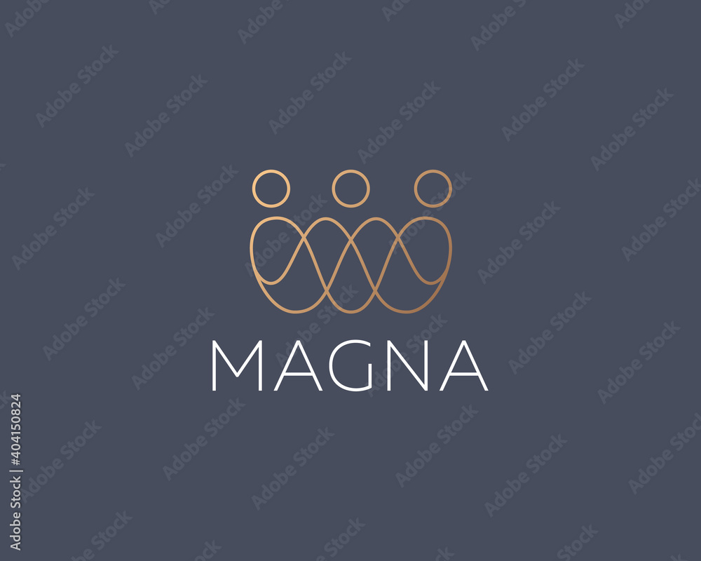 Abstract crown people premium logo icon design modern minimal style ...
