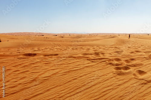 sand tracks in the desert