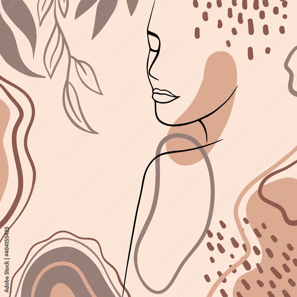 trend background. Lines woman face, female trend background. Lines woman face, female