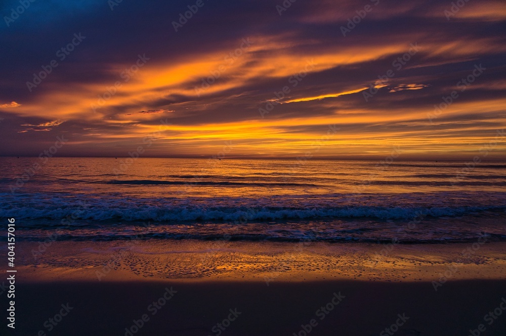 Colorful sunrise in the Mediterranean. Background.