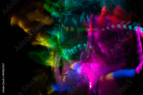 light painting portrait, new art direction, long exposure photo without photoshop, light drawing at long exposure	
