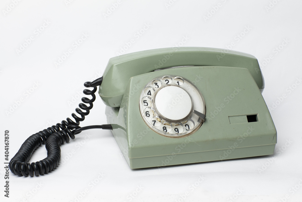 old phone isolated on white old phone isolated on white