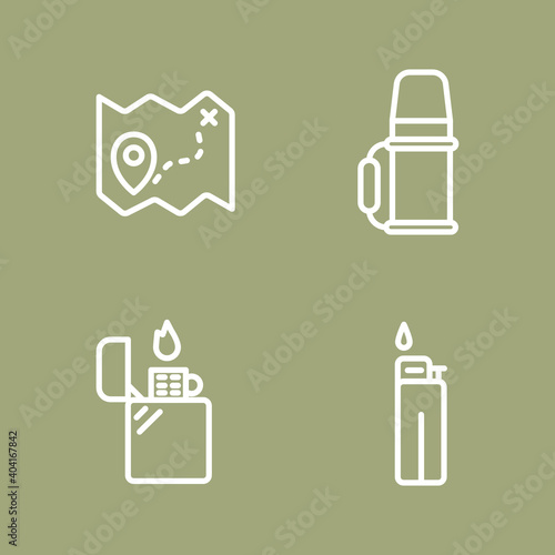 Camping illustration set with a outline style vector great for business VOL. 1