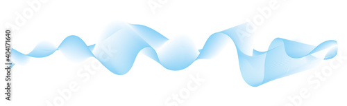 abstract vector blue wave melody lines on white background	
