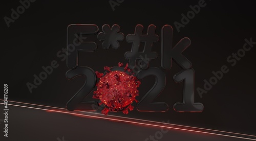 f*#k 2021 virus 3d-illustra...