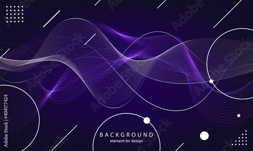 Abstract wave background. Element for design. Digital frequency track equalizer. Stylized line art. Curved wavy line smooth stripe Vector