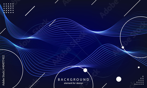 Abstract wave background. Element for design. Digital frequency track equalizer. Stylized line art. Curved wavy line smooth stripe Vector