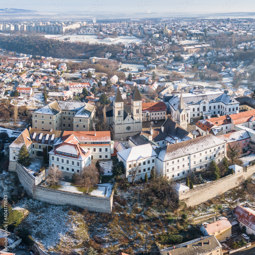 Fototapeta premium Castle in Veszprem in winter