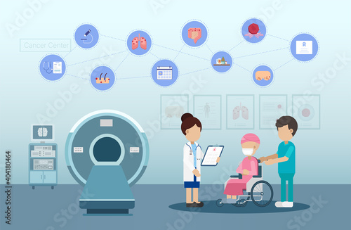 Cancer clinic with icons