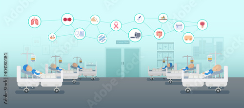 Chemotherapy room with icons