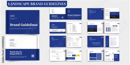 Landscape Brand Guideline Template Brochure Brand Guideline Brochure Brand Book bi fold brochure Landscape Brand Manual photo