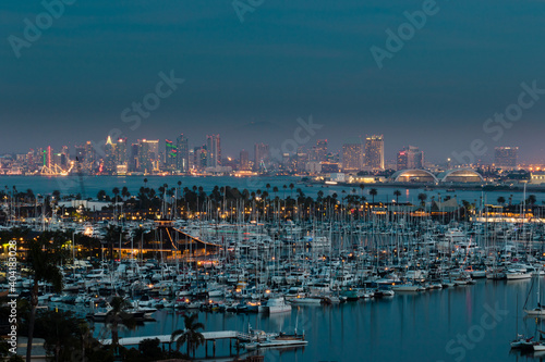 San Diego skyline  from Point Loma at dusk © Alvaro