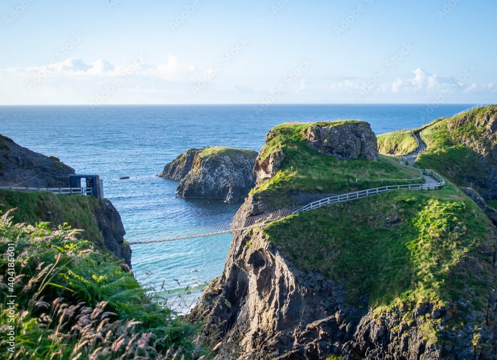 Famous Carrick-a-Rede Rope Bridge in Northern Ireland.