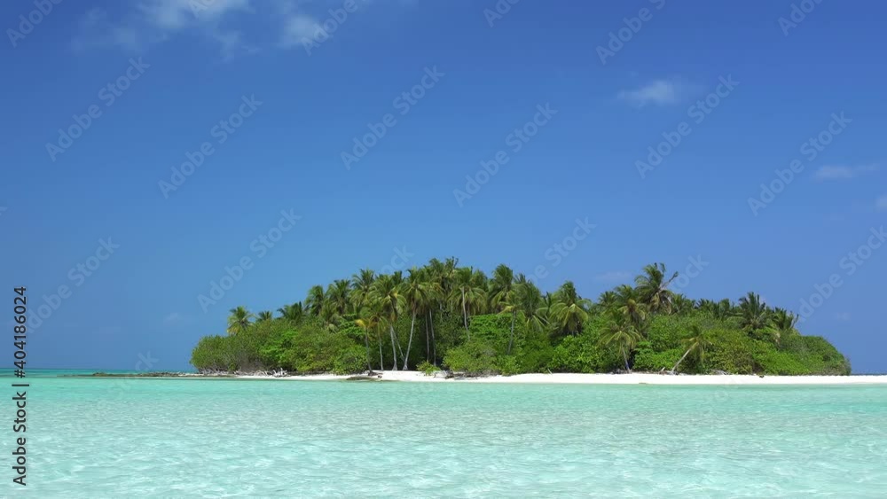 Whole tropical island with palm trees in wild ocean. Travel destinations. Caribbean paradise Whole tropical island with palm trees in wild ocean. Travel destinations. Caribbean paradise