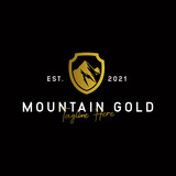 Mountain Gold logo design vector