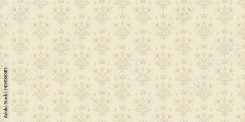 Vintage background pattern with floral ornaments. Damask. Seamless wallpaper texture. Vector image