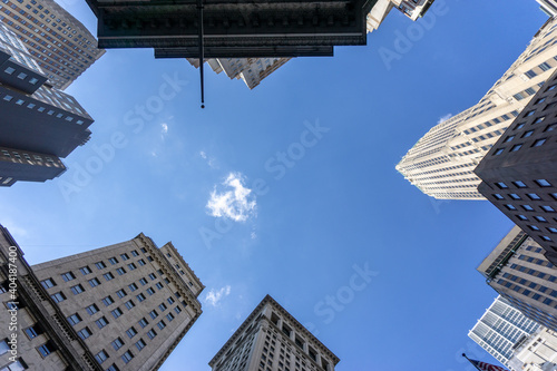 Look up at stunning buildings in New York, the world's largest city.