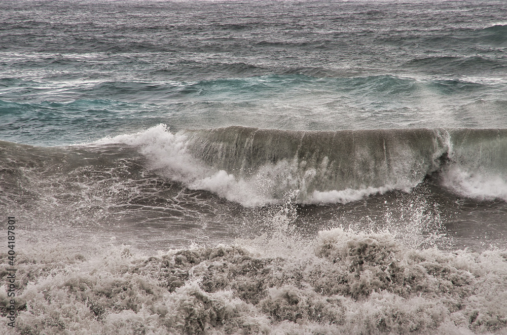Strong wave at Ubara beach, Chiba, Japan