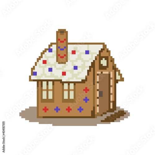 a pixel art of a Candy house photo