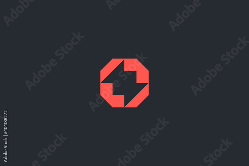 Minimal Modern Abstract Letter O Dark Background Logo Template