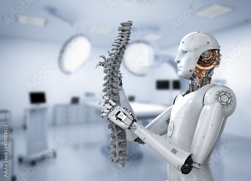 Obraz na płótnie cyborg with prosthetic spine