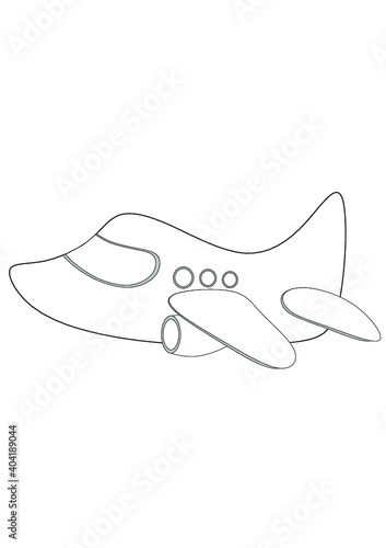 little nice cartoon plane jet