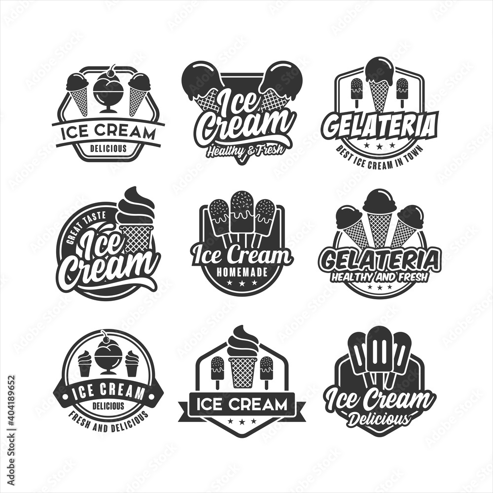Ice cream design premium logo collectiction Ice cream design premium logo collectiction