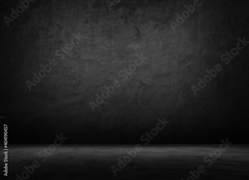 Black wall room background The surface of the brick dark jagged. Abstract black wall empty room background for interior design and decoration. © Ton Photographer4289
