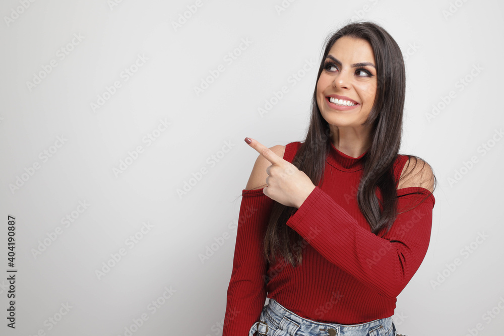 beautiful girl holding valentine's gift on white background beautiful girl holding valentine's gift on white background