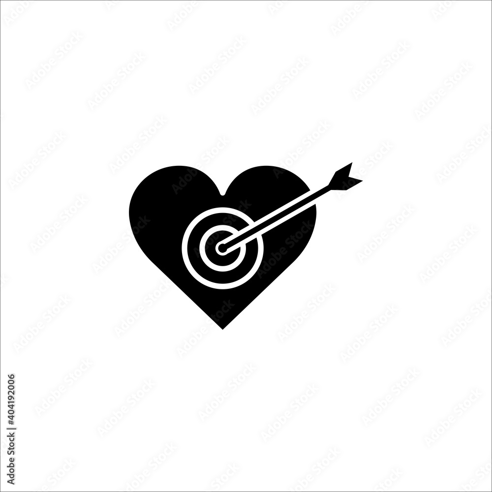 Target icon with heart. simple design editable. Design template vector Target icon with heart. simple design editable. Design template vector