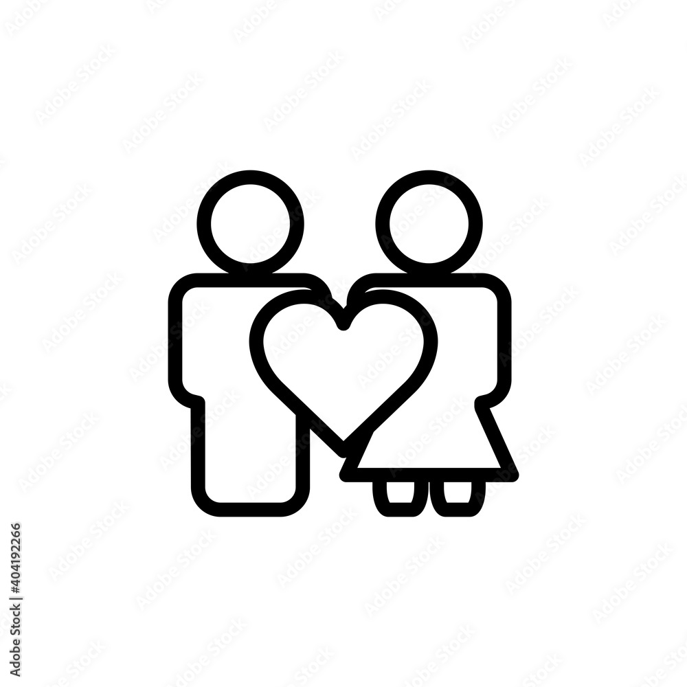 People line icon with heart. simple design editable. Design template vector People line icon with heart. simple design editable. Design template vector