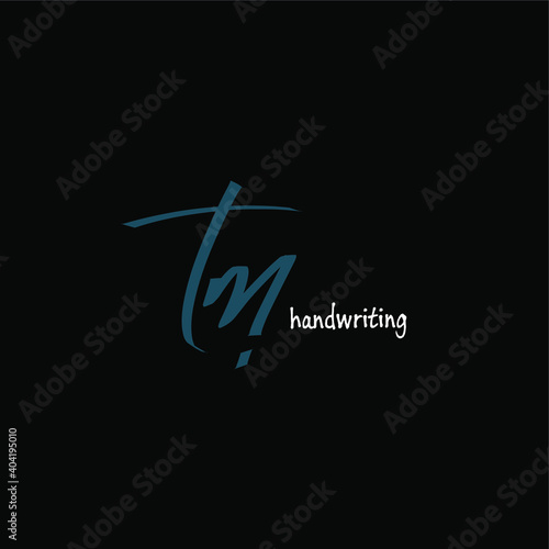 t m tm initial letter handwriting and signature logo