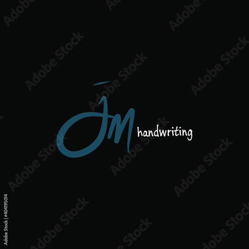 j m jm initial letter handwriting and signature logo