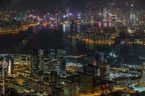 Victoria Harbour as seen from the top of Kowloon peak
