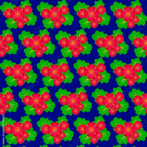 seamless pattern with red flowers