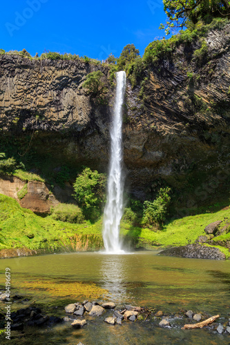 Bridal Veil Falls  a 180-foot-tall waterfall in the Waikato Region  New Zealand