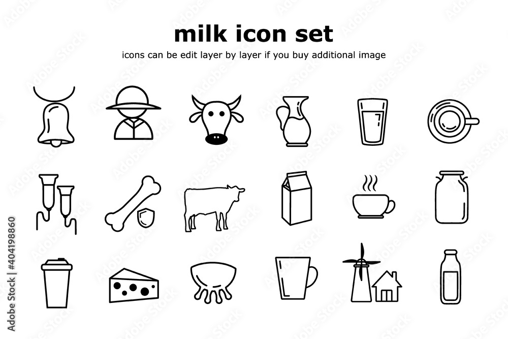icons set milk AD262 icons set milk AD262