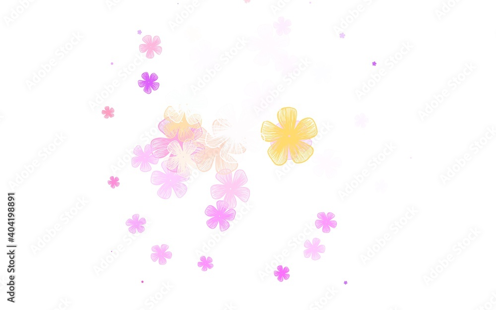 Light Blue, Red vector natural pattern with flowers.