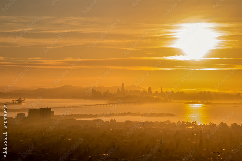 Fototapeta premium San Francisco Bay Area at Sunset