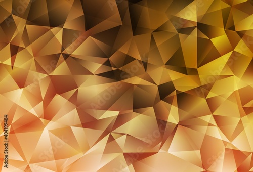Light Orange vector abstract polygonal pattern.