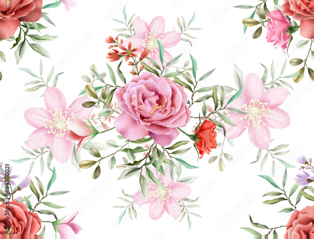 elegant seamless pattern with beautiful floral design