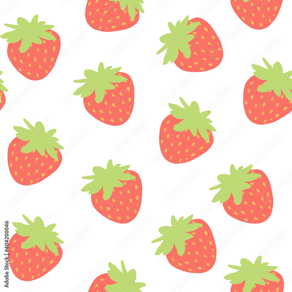 Strawberries isolate. Seamless pattern, healthy food. Bright juicy berries drawn in a flat style. Strawberries isolate. Seamless pattern, healthy food. Bright juicy berries drawn in a flat style.