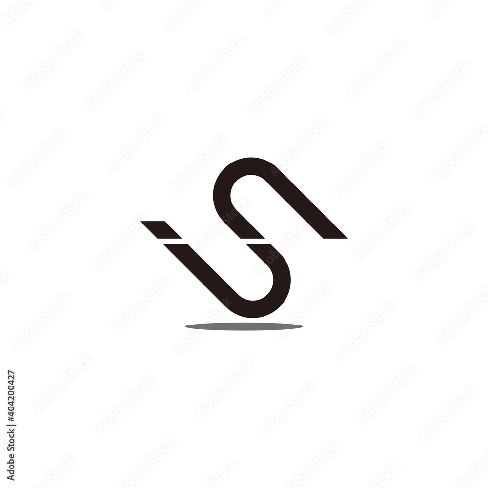 abstract letter us simple geometric line logo vector abstract letter us simple geometric line logo vector
