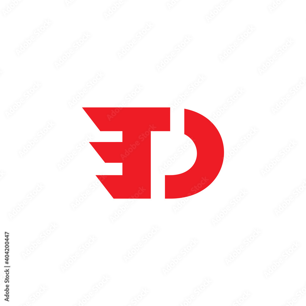 abstract letter td simple motion geometric line logo vector abstract letter td simple motion geometric line logo vector